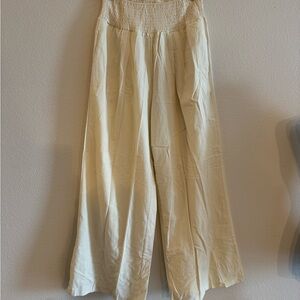 Cream Wide-Leg Pants